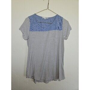 Minimi USA Women's  Striped Short Sleeve Top, Size L